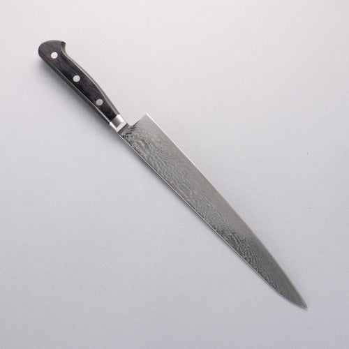 Seisuke Nami AUS10 Mirrored Finish Damascus Sujihiki 240mm Black Pakka wood Handle - Japannywholesale