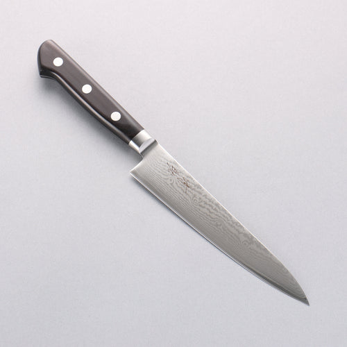 Seisuke VG10 33 Layer Damascus Petty-Utility 150mm Black Pakka wood Handle - Japannywholesale