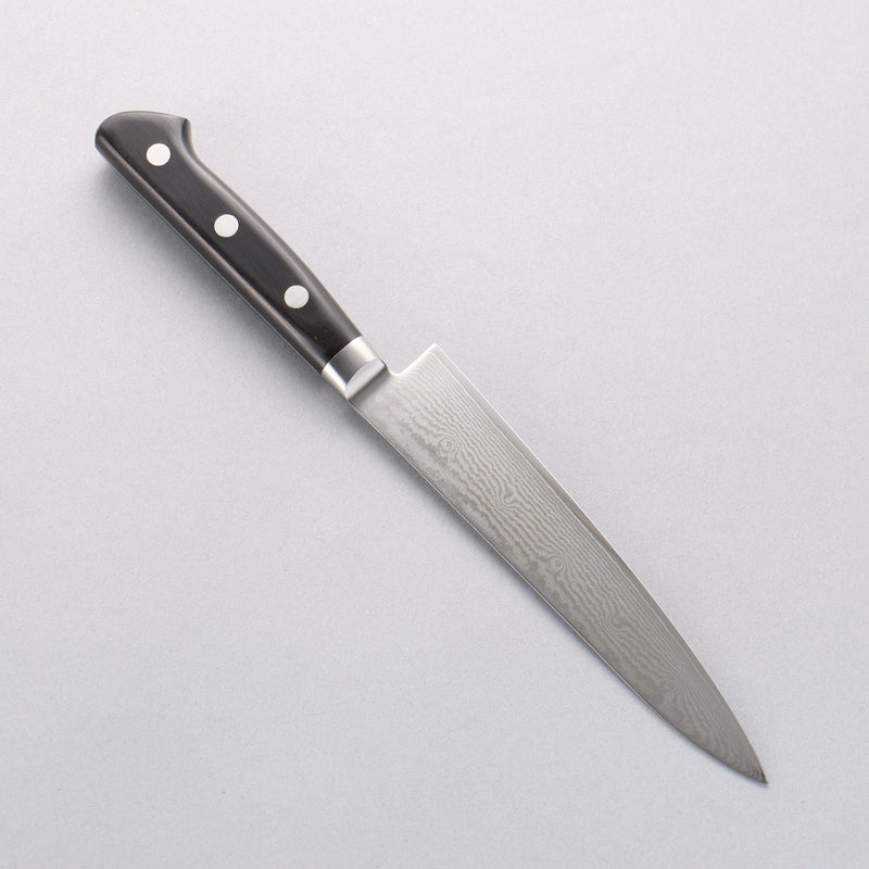 Seisuke VG10 33 Layer Damascus Petty-Utility 150mm Black Pakka wood Handle - Japannywholesale
