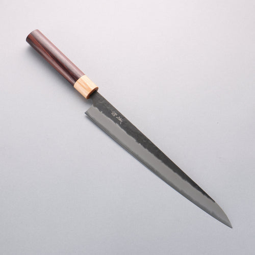 Seisuke Blue Super Black Nashiji Sujihiki 270mm Rosewood (Ferrule: White Pakka Wood) Handle - Japannywholesale
