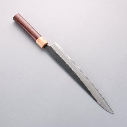 Seisuke Blue Super Black Nashiji Sujihiki 270mm Rosewood (Ferrule: White Pakka Wood) Handle - Japannywholesale