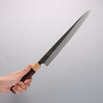 Seisuke Blue Super Black Nashiji Sujihiki 270mm Rosewood (Ferrule: White Pakka Wood) Handle - Japannywholesale