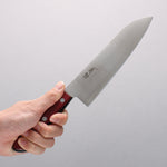 Seisuke SLD Migaki Polish Finish Santoku 180mm Red Pakka wood Handle - Japannywholesale