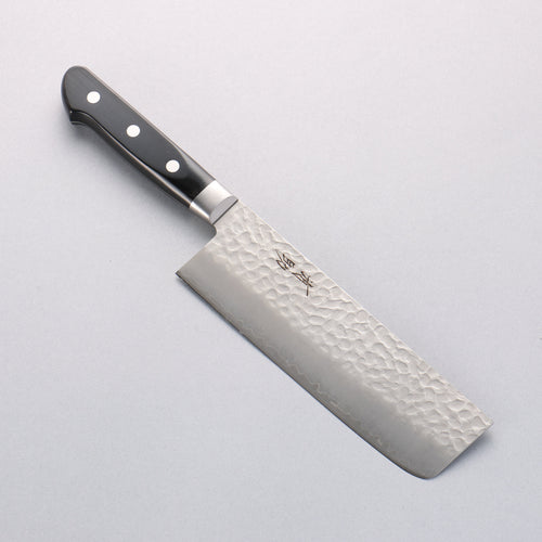 Seisuke AUS8 Hammered Nakiri 165mm Black Pakka wood Handle - Japannywholesale