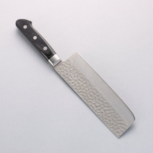 Seisuke AUS8 Hammered Nakiri 165mm Black Pakka wood Handle - Japannywholesale