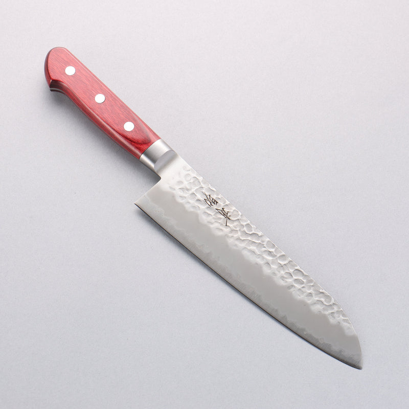 Seisuke Blue Super Hammered Gyuto 180mm Red Pakka wood Handle - Japannywholesale