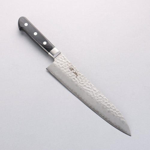 Seisuke AUS8 Hammered Gyuto 210mm Black Pakka wood Handle - Japannywholesale