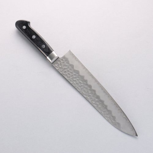 Seisuke AUS8 Hammered Gyuto 210mm Black Pakka wood Handle - Japannywholesale