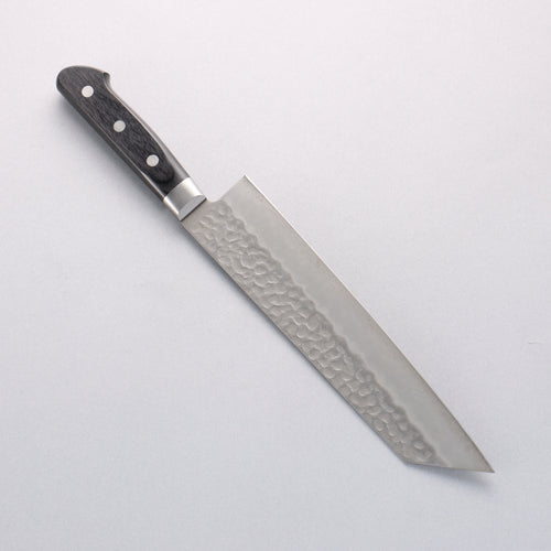 Seisuke AUS8 Hammered Kiritsuke Gyuto 210mm Black Pakka wood Handle - Japannywholesale