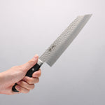Seisuke AUS8 Hammered Kiritsuke Gyuto 210mm Black Pakka wood Handle - Japannywholesale