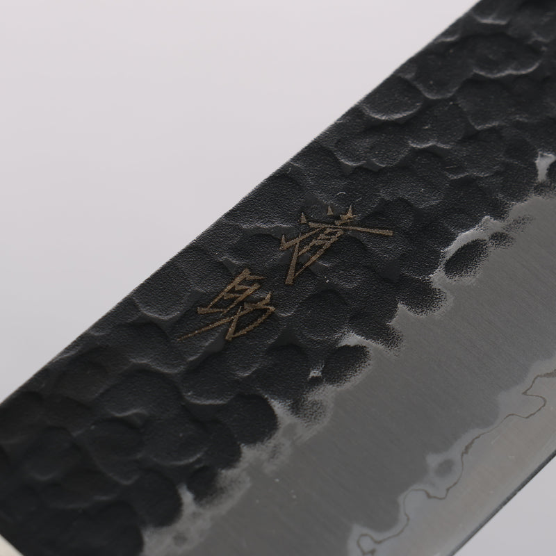 Seisuke Blue Super Hammered Kurouchi Kiritsuke Gyuto 210mm Red Pakka wood Handle - Japannywholesale
