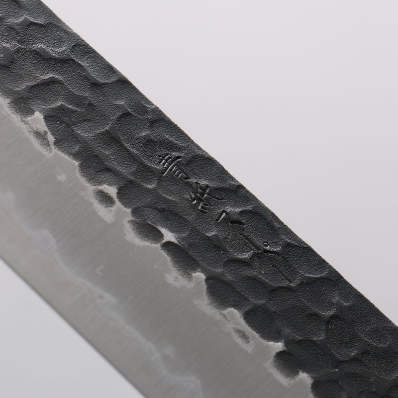 Seisuke Blue Super Hammered Kurouchi Kiritsuke Gyuto 210mm Red Pakka wood Handle - Japannywholesale