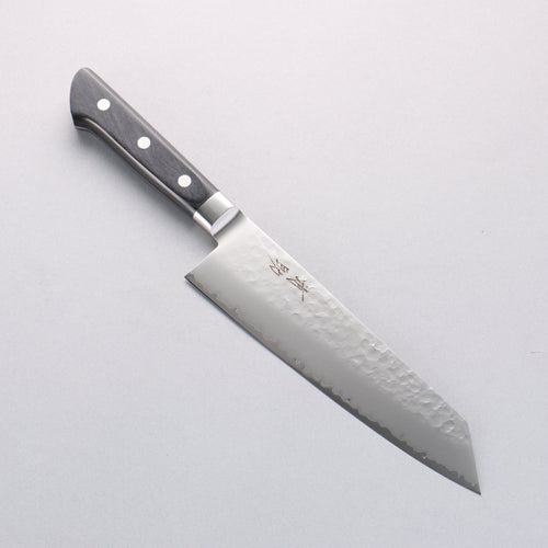 Seisuke VG5 Hammered Kasumitogi Kiritsuke Santoku 190mm Black Pakka wood Handle - Japannywholesale