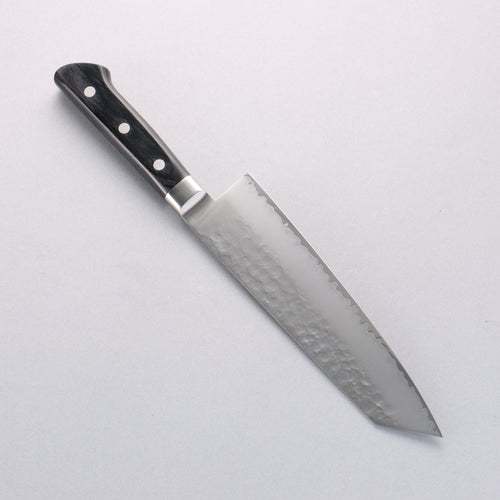 Seisuke VG5 Hammered Kasumitogi Kiritsuke Santoku 190mm Black Pakka wood Handle - Japannywholesale