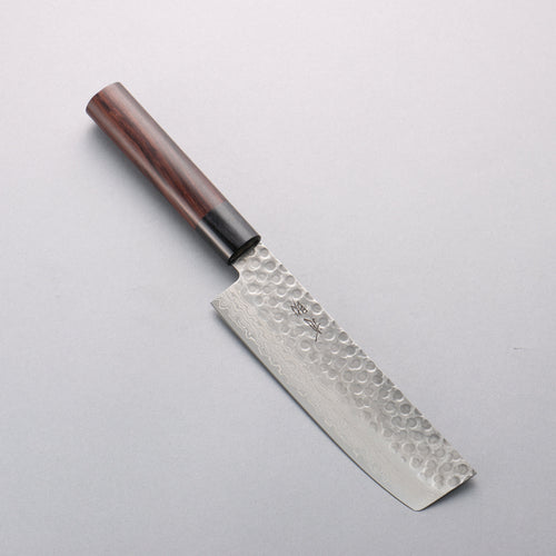 Seisuke Sumi VG10 Hammered Damascus Nakiri 165mm Rosewood (Ferrule: Black Pakka Wood) Handle - Japannywholesale