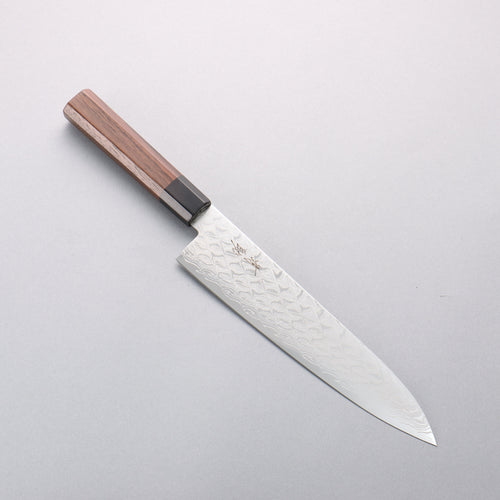 Seisuke AUS10 Mirror Crossed Gyuto 210mm Rosewood (Ferrule: Black Pakka Wood) Handle - Japannywholesale