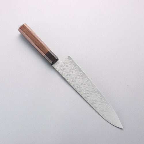 Seisuke AUS10 Mirror Crossed Gyuto 210mm Rosewood (Ferrule: Black Pakka Wood) Handle - Japannywholesale