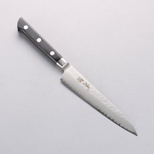 Seisuke VG5 Hammered Kasumitogi Petty-Utility 150mm Black Pakka wood Handle - Japannywholesale