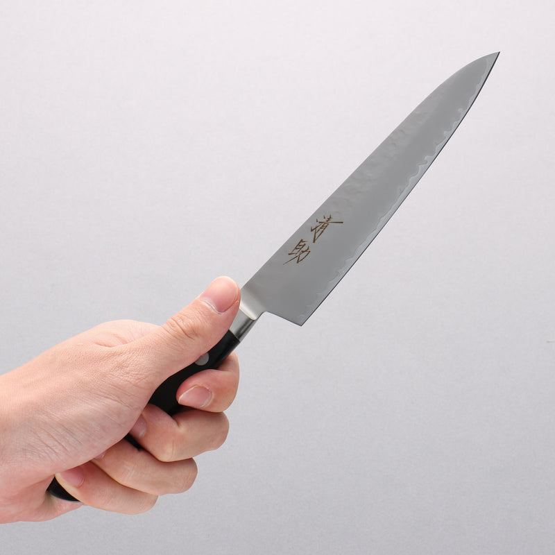 Seisuke VG5 Hammered Kasumitogi Petty-Utility 150mm Black Pakka wood Handle - Japannywholesale