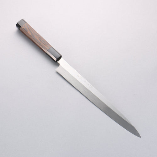 Sakai Takayuki Honyaki White Steel No.2 Yanagiba Wenge with Double Water Buffalo Ring Handle - Japannywholesale