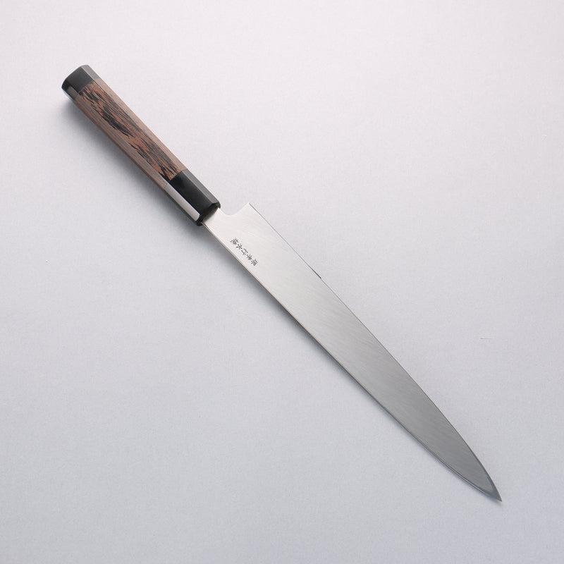 Sakai Takayuki Honyaki White Steel No.2 Yanagiba Wenge with Double Water Buffalo Ring Handle - Japannywholesale