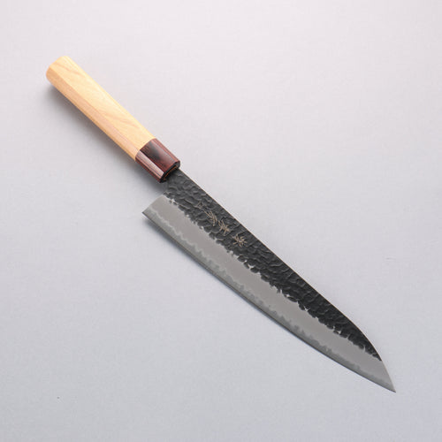 Sakai Takayuki Blue Super Hammered Black Finished Gyuto 240mm Keyaki (Japanese Elm) Handle - Japannywholesale