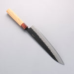 Sakai Takayuki Blue Super Hammered Black Finished Gyuto 240mm Keyaki (Japanese Elm) Handle - Japannywholesale