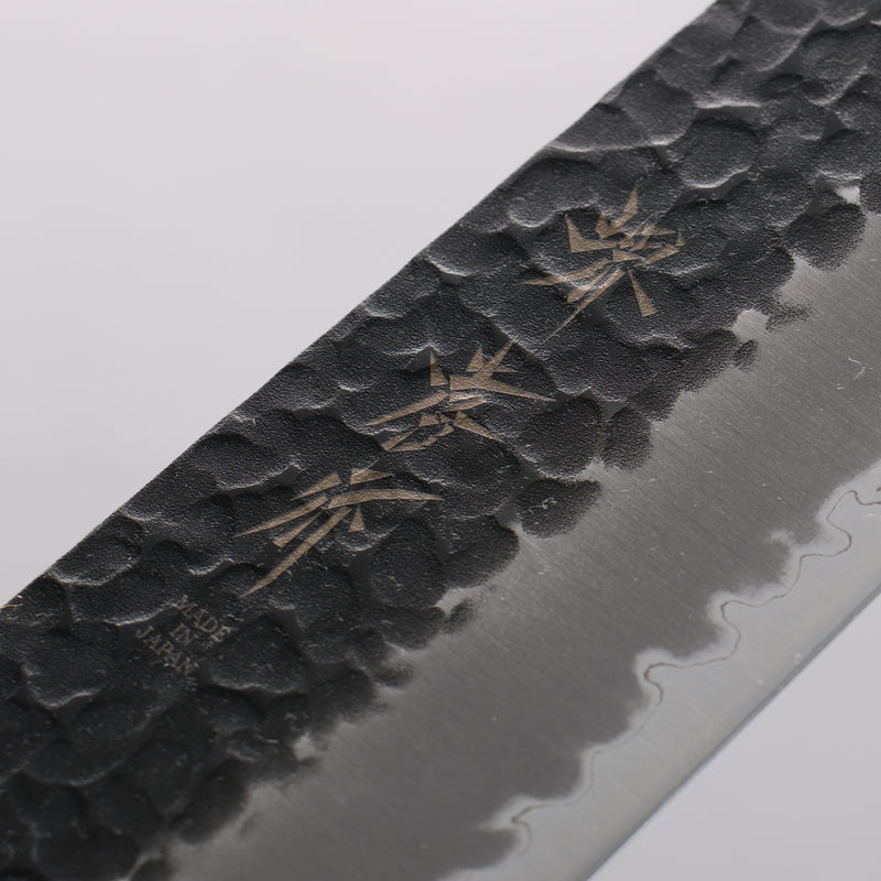 Sakai Takayuki Blue Super Hammered Black Finished Gyuto 240mm Keyaki (Japanese Elm) Handle - Japannywholesale
