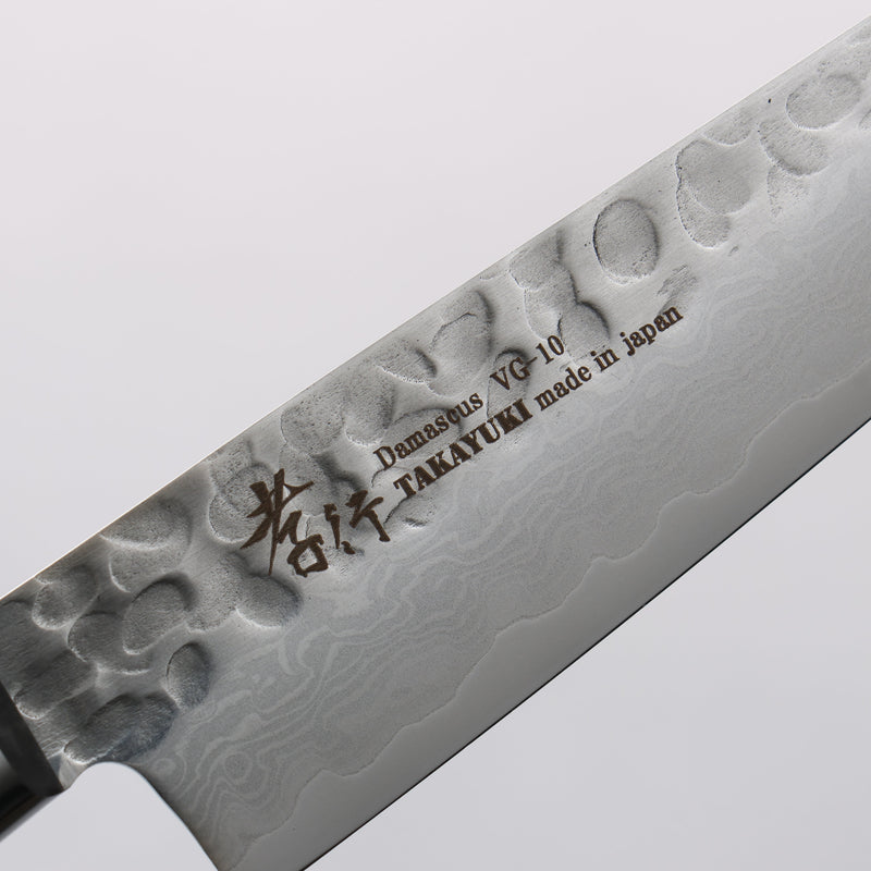 Sakai Takayuki VG10 Hammered Damascus 17 Layer Petty-Utility 135mm Black Pakka wood Handle - Japannywholesale
