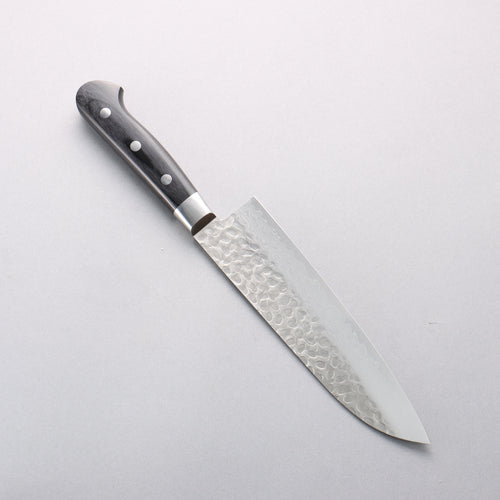 Sakai Takayuki VG10 Hammered Damascus 17 Layer Santoku 180mm Black Pakka wood Handle - Japannywholesale