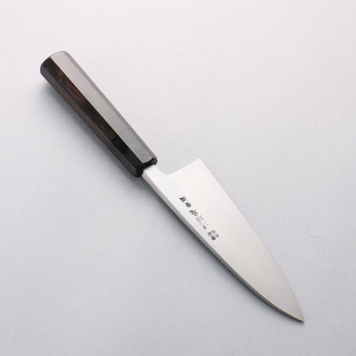 Minamoto Akitada Blue Steel No.2 Aideba 150mm Ebony Wood (ferrule: Black Water Buffalo Horn) Handle - Japannywholesale