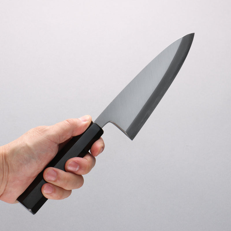 Minamoto Akitada Blue Steel No.2 Aideba 150mm Ebony Wood (ferrule: Black Water Buffalo Horn) Handle - Japannywholesale