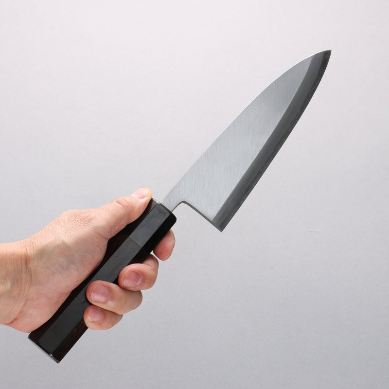 Minamoto Akitada Blue Steel No.2 Aideba 165mm Ebony Wood (ferrule: Black Water Buffalo Horn) Handle - Japannywholesale