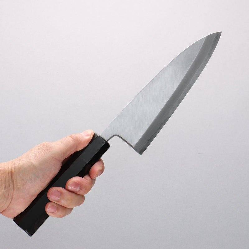 Minamoto Akitada Blue Steel No.2 Aideba 180mm Ebony Wood (ferrule: Black Water Buffalo Horn) Handle - Japannywholesale