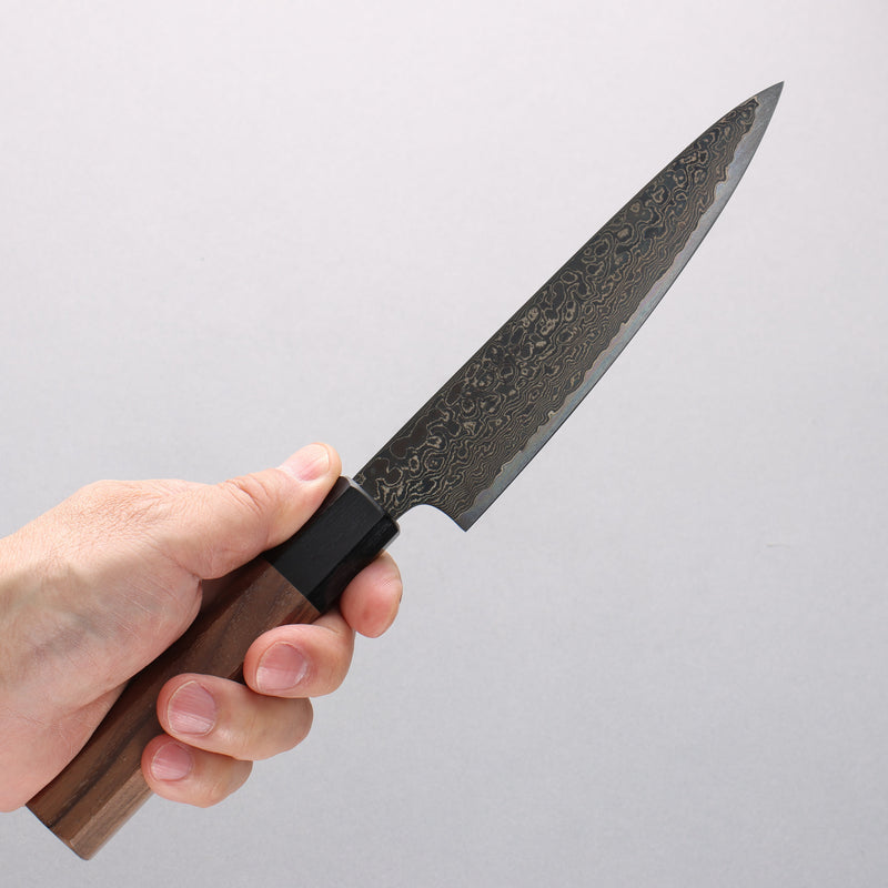 Kagekiyo ZA-18 Damascus black dye Petty-Utility 150mm Walnut Handle - Japannywholesale