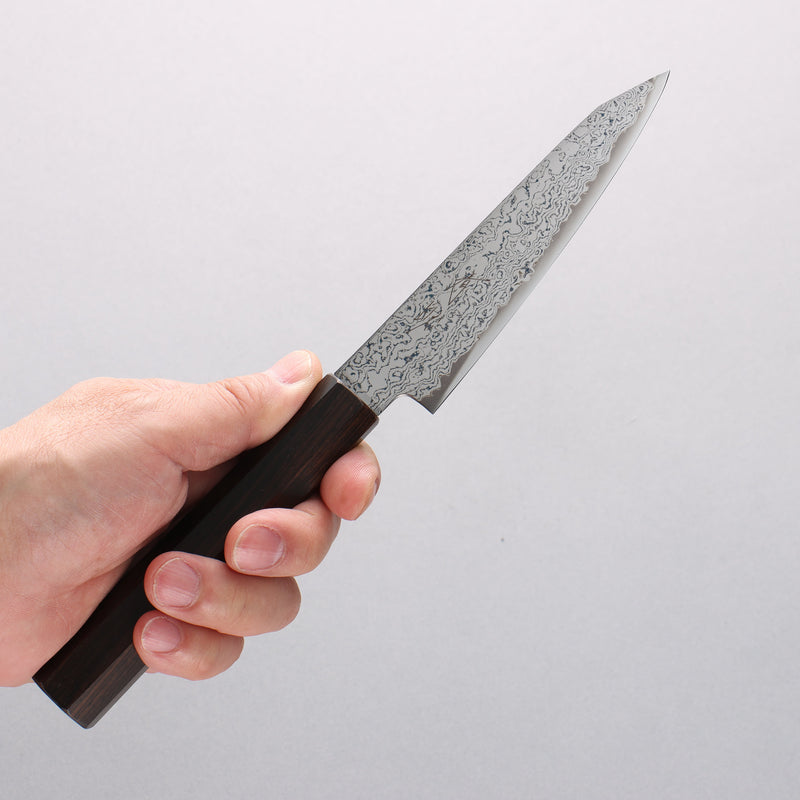 Seisuke VG10 Damascus Petty-Utility 120mm Ebony Wood Handle - Japannywholesale