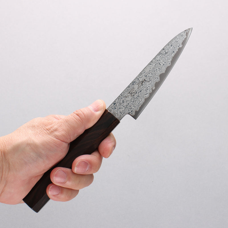 Seisuke VG10 Damascus Petty-Utility 105mm Ebony Wood Handle - Japannywholesale