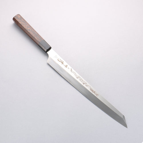 Sakai Takayuki Honyaki VG10 Dragon engraving Kengata Yanagiba 300mm Wenge Handle with Sheath - Japannywholesale