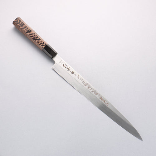 Sakai Takayuki Honyaki VG10 Dragon engraving Yanagiba 300mm Wenge Handle with Sheath - Japannywholesale