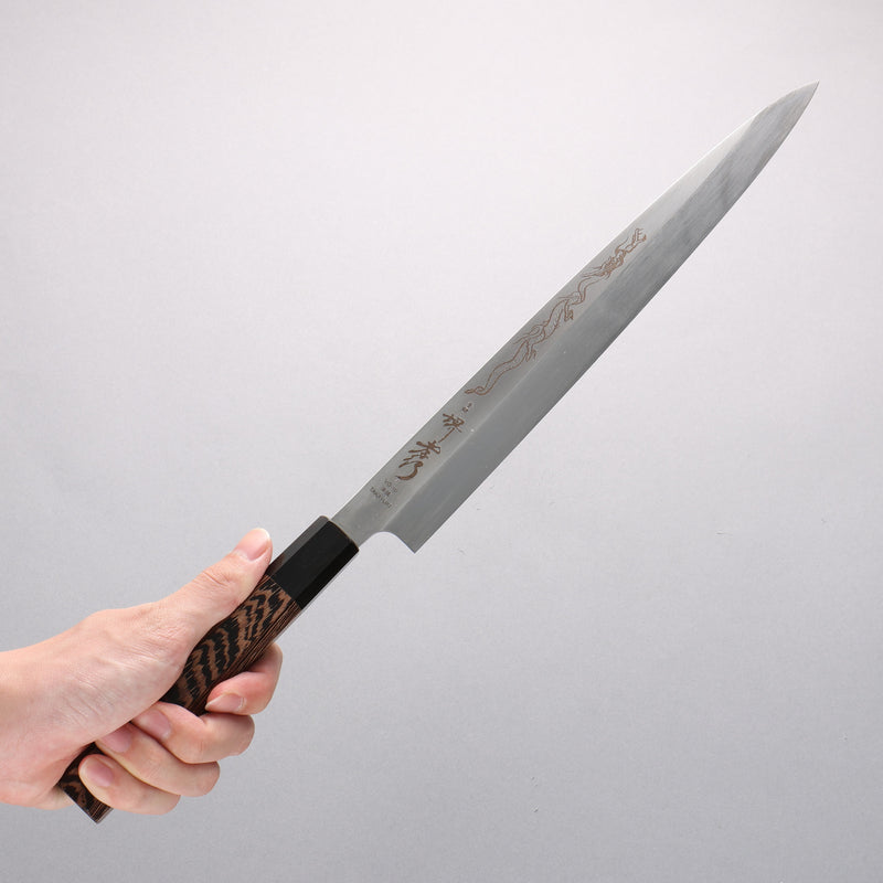 Sakai Takayuki Honyaki VG10 Dragon engraving Yanagiba 300mm Wenge Handle with Sheath - Japannywholesale