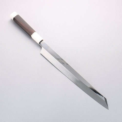 Sakai Takayuki Shinuchi Water Quenching Honyaki White Steel No.2 Mirrored Finish Kiritsuke Yanagiba 300mm with Sheath - Japannywholesale