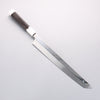 Sakai Takayuki Kageuchi Water Quenching Honyaki White Steel No.2 Mirrored Finish Sakimaru Yanagiba 300mm Ebony with Double Water Buffalo Ring Handle with Sheath - Japannywholesale