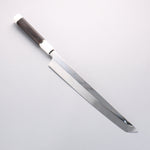 Sakai Takayuki Kageuchi Water Quenching Honyaki White Steel No.2 Mirrored Finish Sakimaru Yanagiba 300mm Ebony with Double Water Buffalo Ring Handle with Sheath - Japannywholesale