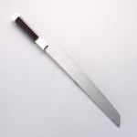 Sakai Takayuki Kageuchi Water Quenching Honyaki White Steel No.2 Mirrored Finish Sakimaru Yanagiba 300mm Ebony with Double Water Buffalo Ring Handle with Sheath - Japannywholesale