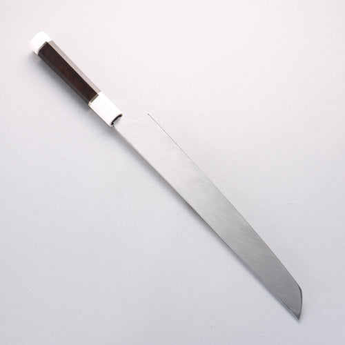Sakai Takayuki Kageuchi Water Quenching Honyaki White Steel No.2 Mirrored Finish Sakimaru Yanagiba 300mm Ebony with Double Water Buffalo Ring Handle with Sheath - Japannywholesale
