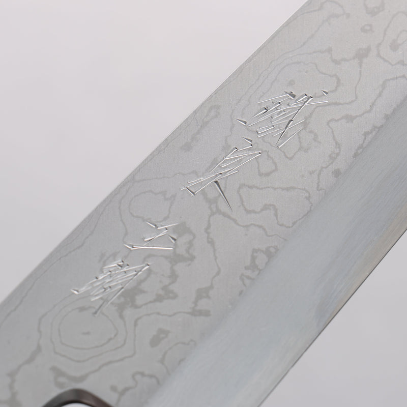 Tessen by Yamatsuka Tamahagane Damascus Santoku 165mm Wild Cherry Handle - Japannywholesale