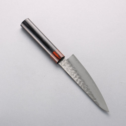 Seisuke VG10 33 Layer Hammered Damascus Small Santoku 135mm Black Pakka wood Handle - Japannywholesale