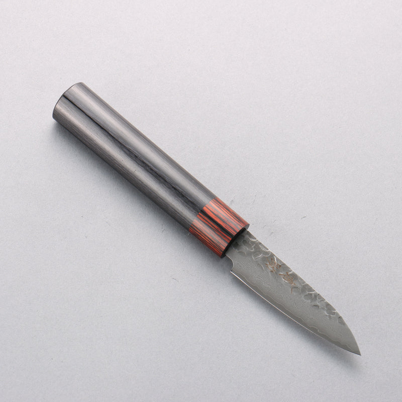 Seisuke VG10 33 Layer Hammered Damascus Paring 76mm Black Pakka wood Handle - Japannywholesale