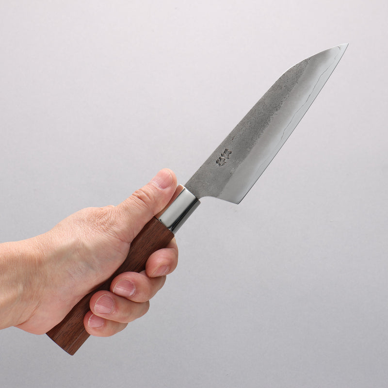 Kurotori Silver Steel No.3 Nashiji Petty-Utility 135mm Walnut Handle - Japannywholesale