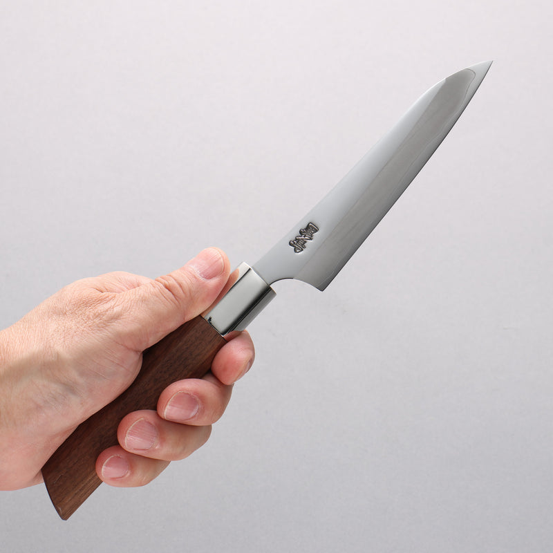 Kurotori Silver Steel No.3 Migaki Finished Narrow Petty-Utility 115mm Walnut Handle - Japannywholesale